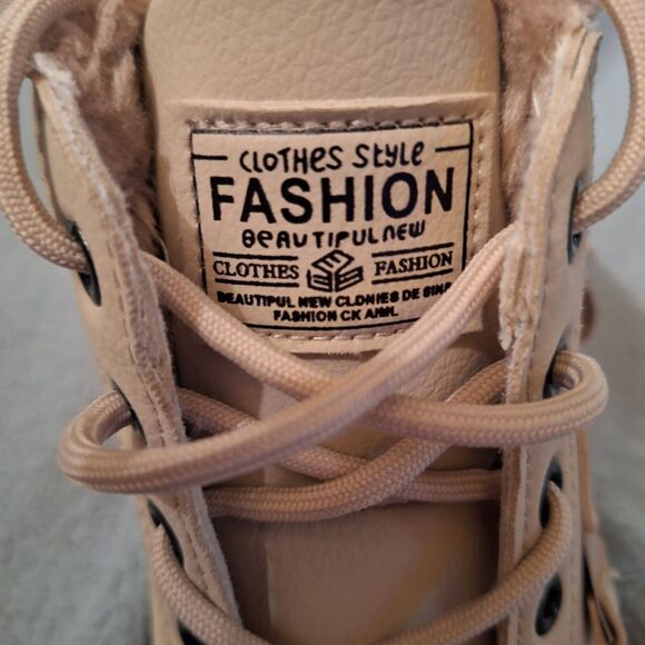 Winter Boots Casual Warm Womens Ankle Snow Sz 8 Furry Waterproof - Picture 7 of 12